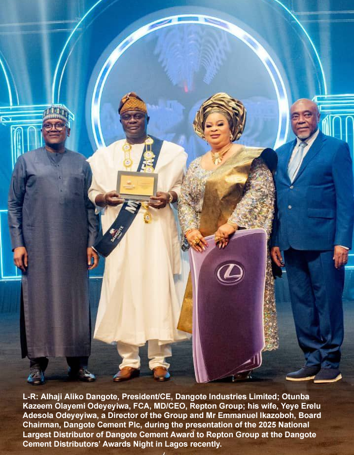 Repton Group Wins 2025 Dangote Cement Largest Distributor Award